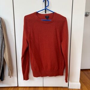 J. Crew Vibrant Red - Burnt Orange Crewneck Sweater